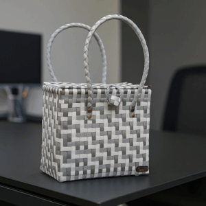 Attached Lid Basket - Silver